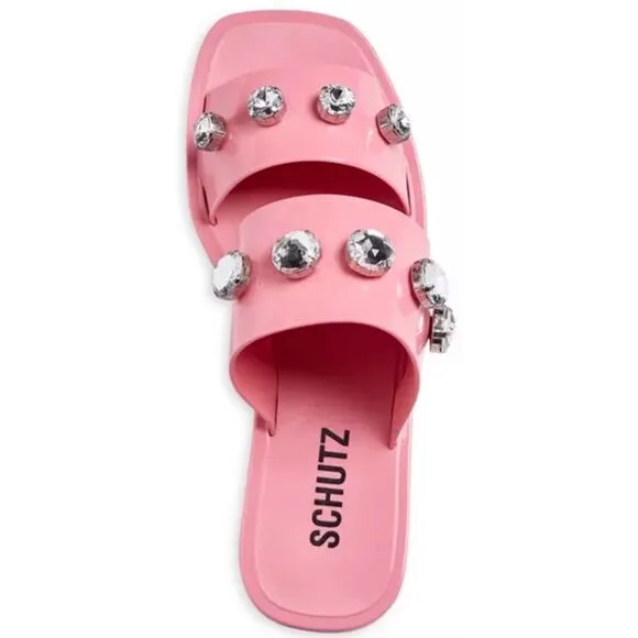 Schutz Lizzie Embellished Slide Sandals