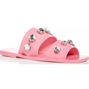 Schutz Lizzie Embellished Slide Sandals