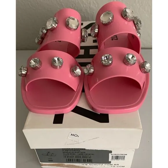 Schutz Lizzie Embellished Slide Sandals