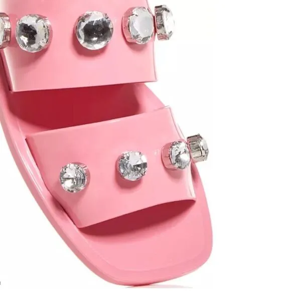 Schutz Lizzie Embellished Slide Sandals