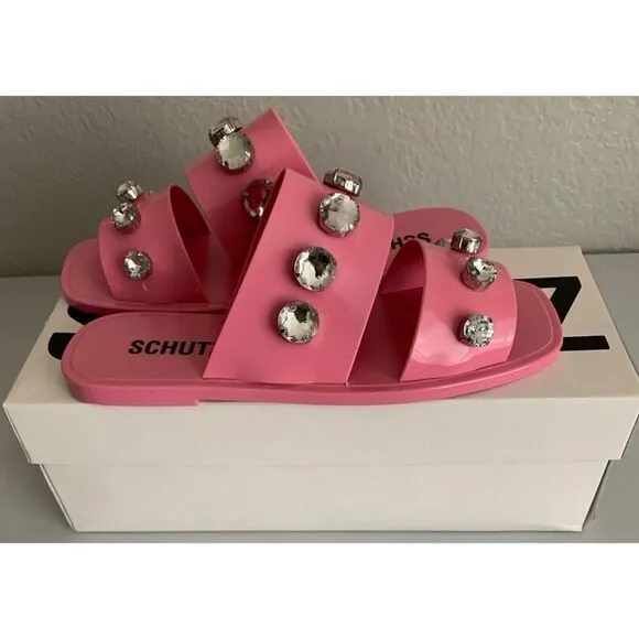 Schutz Lizzie Embellished Slide Sandals