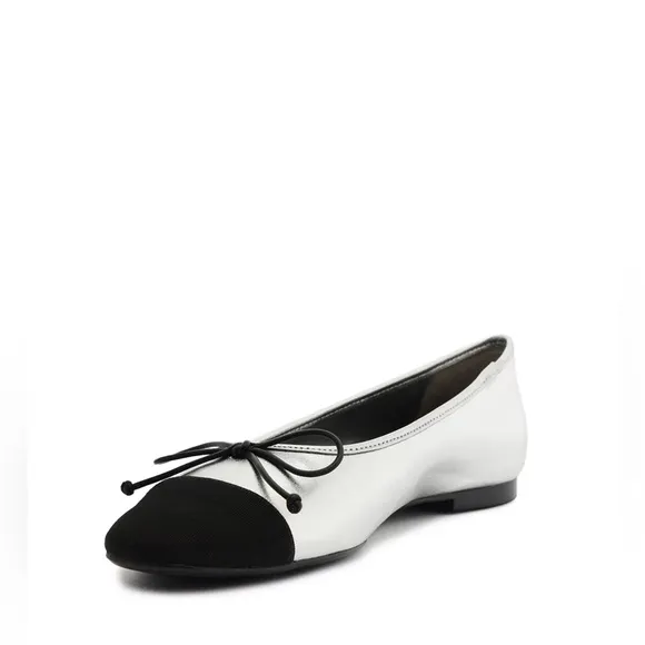 SCHUTZ Silver Arissa Casual ballet Flats Silver and Black New in Box