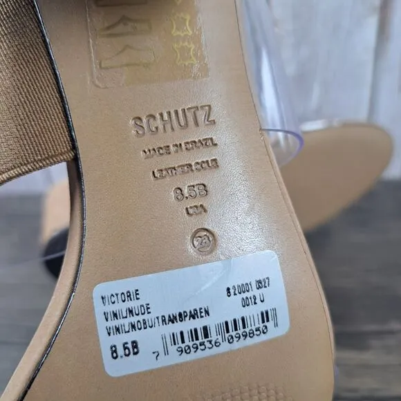 Schutz Victorie Slide Sandals Women's Sz 8.5 B Honey Beige Nubuck Leather NWOB