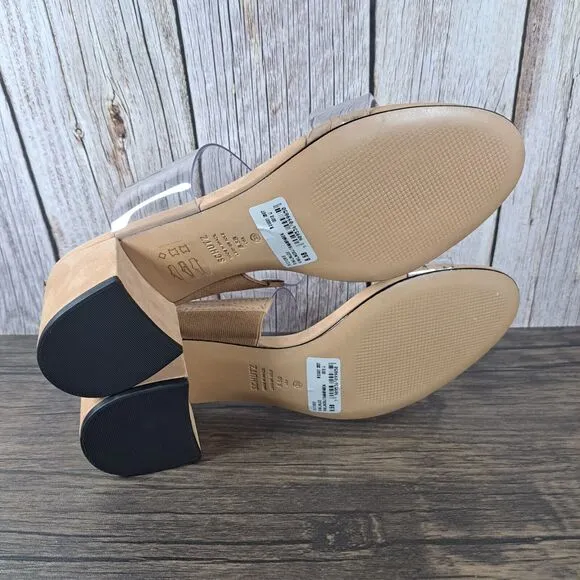 Schutz Victorie Slide Sandals Women's Sz 8.5 B Honey Beige Nubuck Leather NWOB