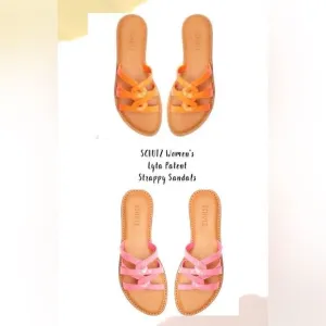 SCHUTZ Women's Lyta Patent Strappy Sandals Bundle In Pink Lemon &amp; Acid Orange