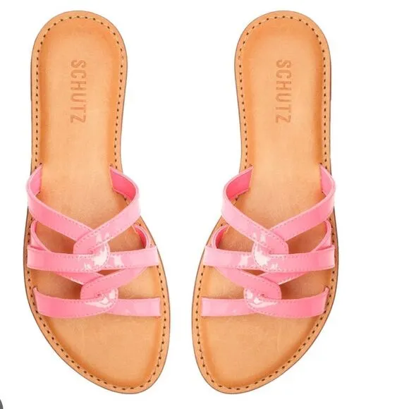 SCHUTZ Women's Lyta Patent Strappy Sandals Bundle In Pink Lemon &amp; Acid Orange
