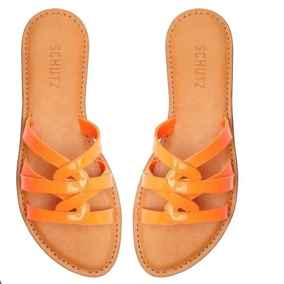 SCHUTZ Women's Lyta Patent Strappy Sandals Bundle In Pink Lemon &amp; Acid Orange