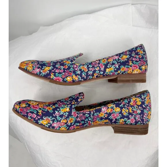 Sebago Hutton Smoking Flats Liberty Tatum Floral Print 9 New