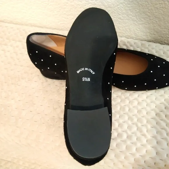Sesto Meucci Studded Pumps Flats Leather Suede Sz 9.5 NWB