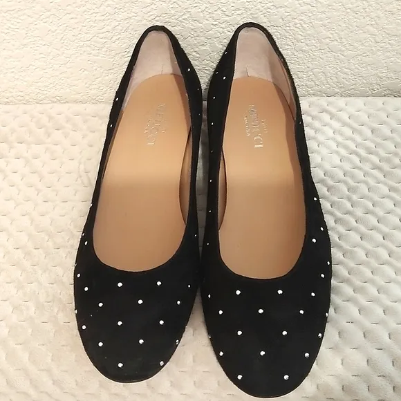 Sesto Meucci Studded Pumps Flats Leather Suede Sz 9.5 NWB
