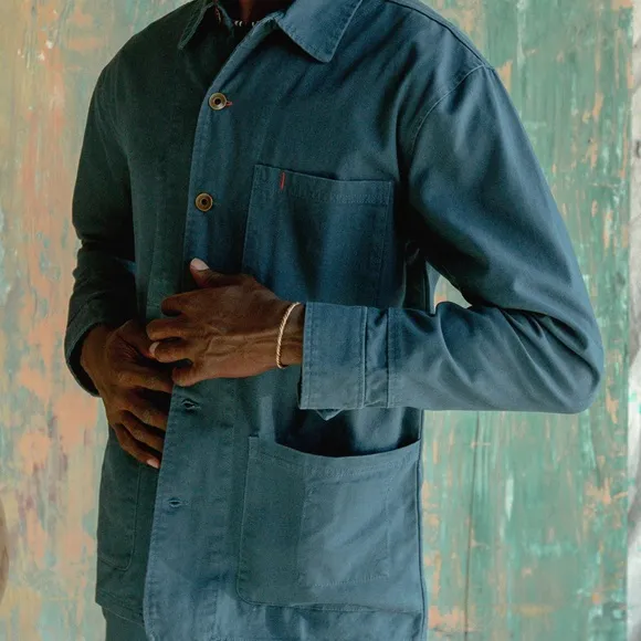 Set: Cunningham Coat   Courier Pant in Cotton Canvas in Banks Street Blue