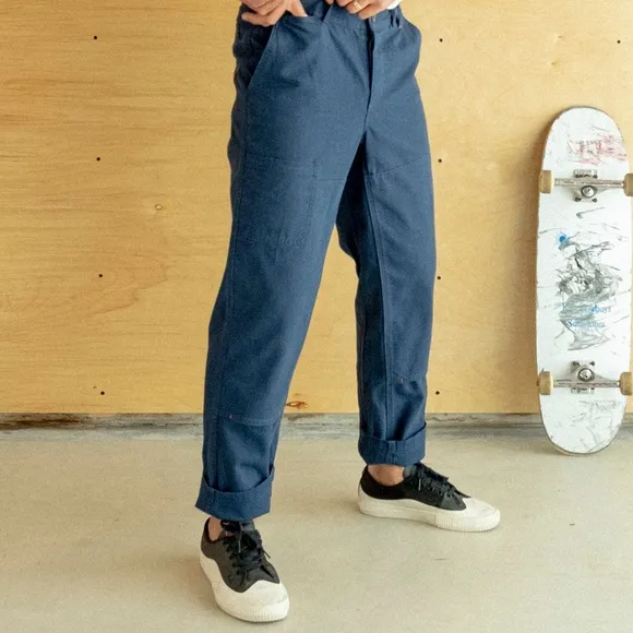 Set: Cunningham Coat   Courier Pant in Cotton Canvas in Banks Street Blue
