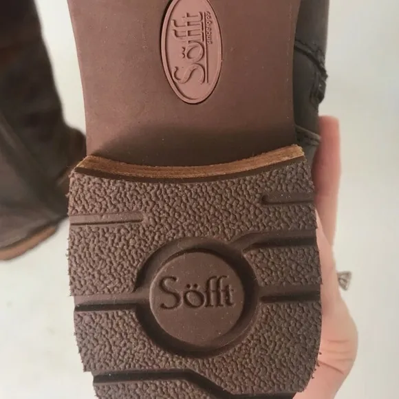 Söfft Kristie Brown Leather Corset Lace Up Tall Boots Size 6