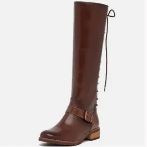 Söfft Kristie Brown Leather Corset Lace Up Tall Boots Size 6