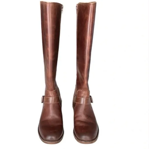 Söfft Kristie Brown Leather Corset Lace Up Tall Boots Size 6