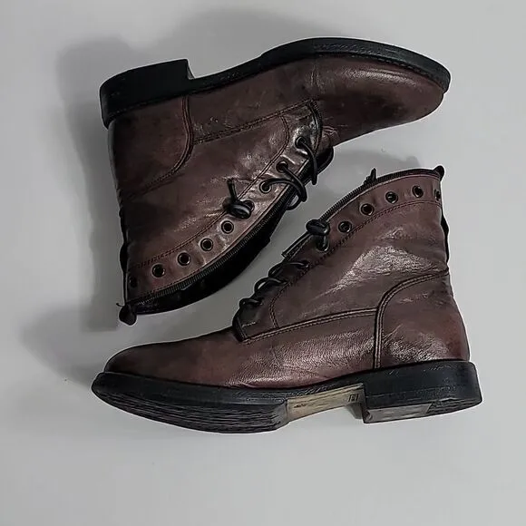Sheridan Mia Leather Studded Lace-Up Boots - Spark