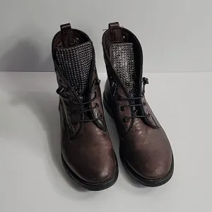Sheridan Mia Leather Studded Lace-Up Boots - Spark