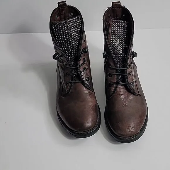 Sheridan Mia Leather Studded Lace-Up Boots - Spark