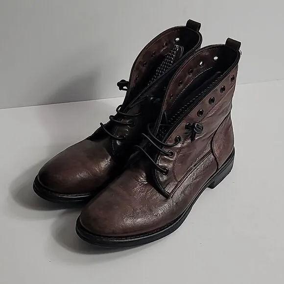 Sheridan Mia Leather Studded Lace-Up Boots - Spark