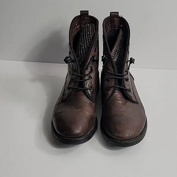 Sheridan Mia Leather Studded Lace-Up Boots - Spark