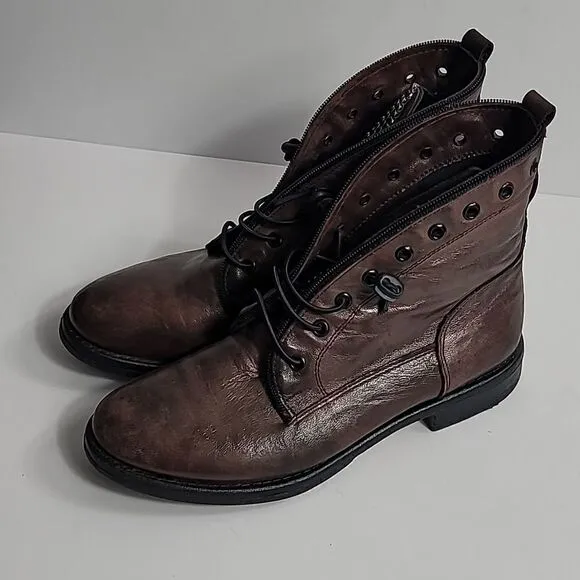 Sheridan Mia Leather Studded Lace-Up Boots - Spark
