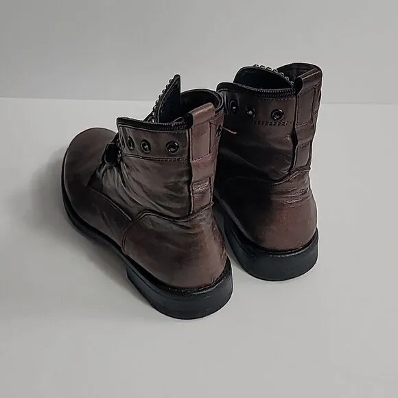 Sheridan Mia Leather Studded Lace-Up Boots - Spark