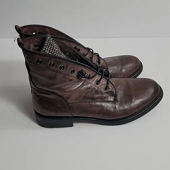 Sheridan Mia Leather Studded Lace-Up Boots - Spark