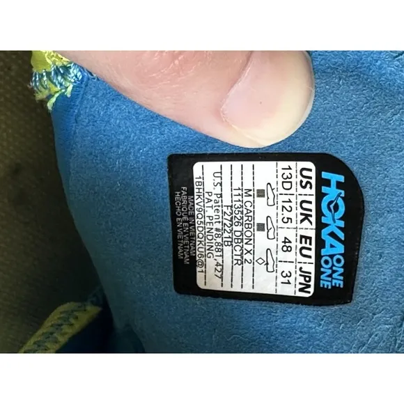 Size 13 - Hoka One One Carbon X 2 Diva Blue Citrus - 1113526-DBCTR