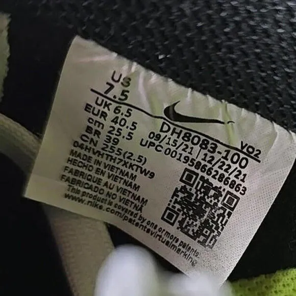 Size 7.5 - Nike Air Force 1 Crater Next Nature White Speckled DH8083-100
