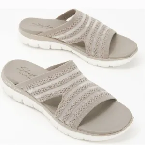 Skechers Flex Appeal Washable Slide Sandals Right Sheer Taupe A4717171 S…
