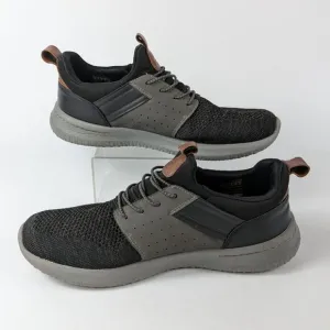Skechers Mens Sz 10 Sneakers Delson Black Trainers Air-Cooled Memory Foam Gray
