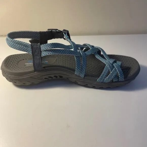 Skechers Regae - Irie Mon Sport Thong Sandals Blue Size 6 New