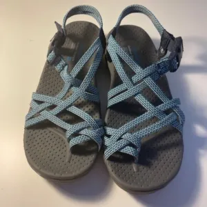 Skechers Regae - Irie Mon Sport Thong Sandals Blue Size 6 New