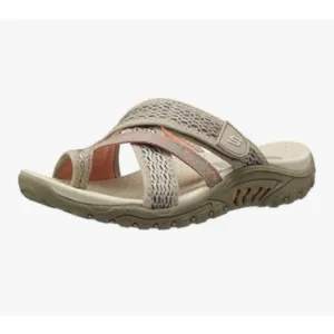 Skechers Reggae Slim Slide Sandal SkecherTan and Orange Sandals Size 7