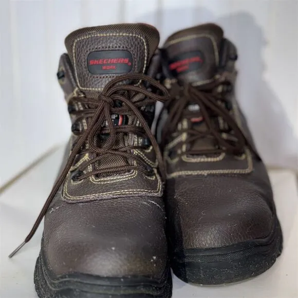 Skechers Work Steel Toe Boots Size 10 | Puncture Resistant EH | Leather Upper