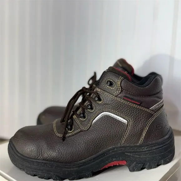 Skechers Work Steel Toe Boots Size 10 | Puncture Resistant EH | Leather Upper