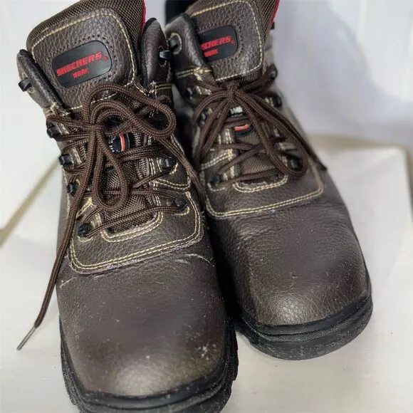 Skechers Work Steel Toe Boots Size 10 | Puncture Resistant EH | Leather Upper