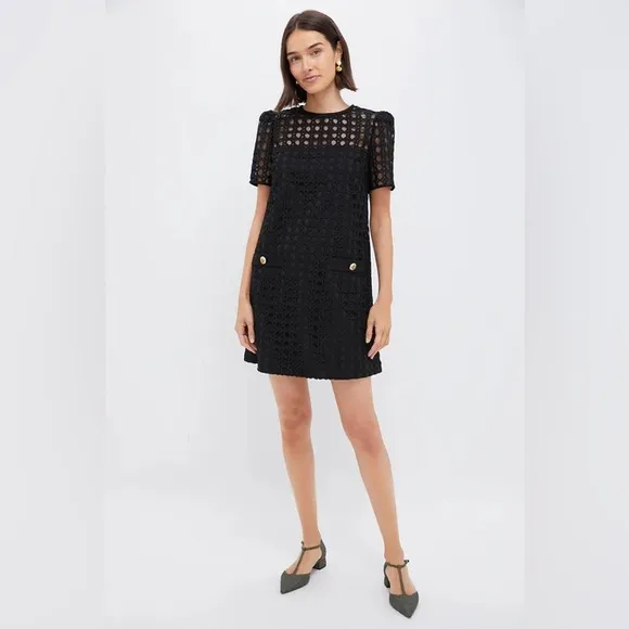 Small Tuckernuck Black Cane Lace Janelle Dress
