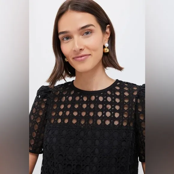 Small Tuckernuck Black Cane Lace Janelle Dress