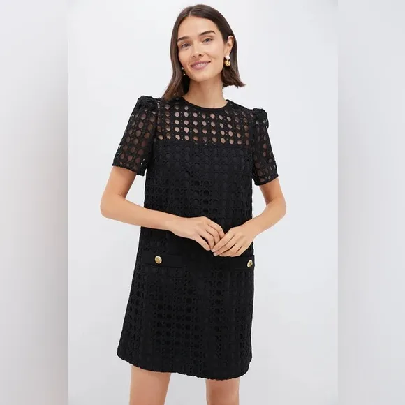 Small Tuckernuck Black Cane Lace Janelle Dress