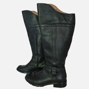 Sofft &quot;Claremont&quot; Black Pebble Leather Equestrian Riding Boots, Zipper, Size 7.5