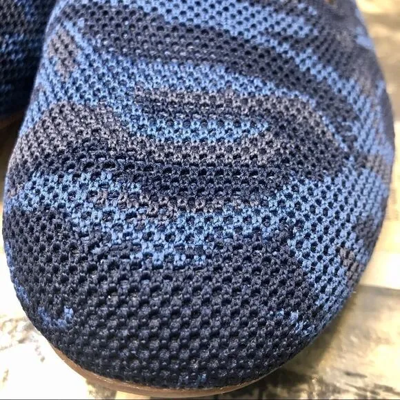 SOFTWALK SICILY COMFORT ROUND TOE WOVEN BALLET WIDE SLIP ON FLATS BLUE CAMO 11W