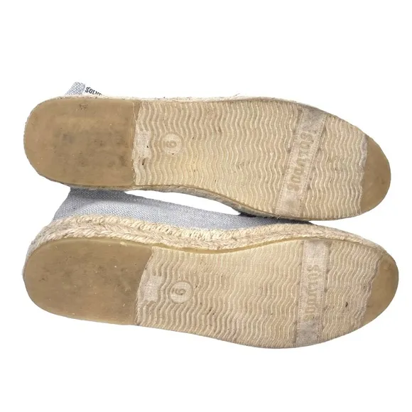 Soludos platform espadrille flats embroidered lemons Size 9
