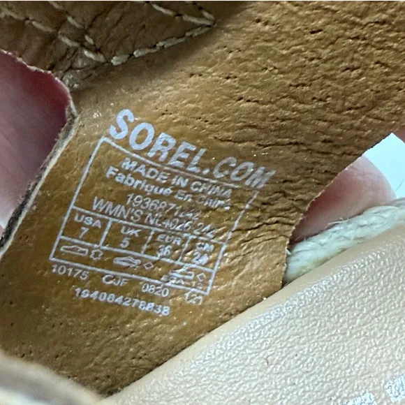 SOREL Cameron Multi Strap Leather Wedge Sandals Brown Olive Size 7