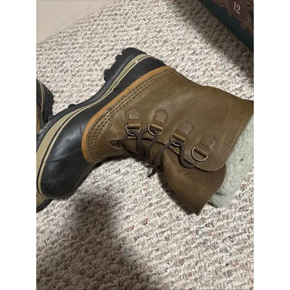 Sorel Caribou Boots Waterproof Natural Rubber 100% Sheep Fur Lining- Size 10