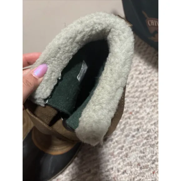 Sorel Caribou Boots Waterproof Natural Rubber 100% Sheep Fur Lining- Size 10