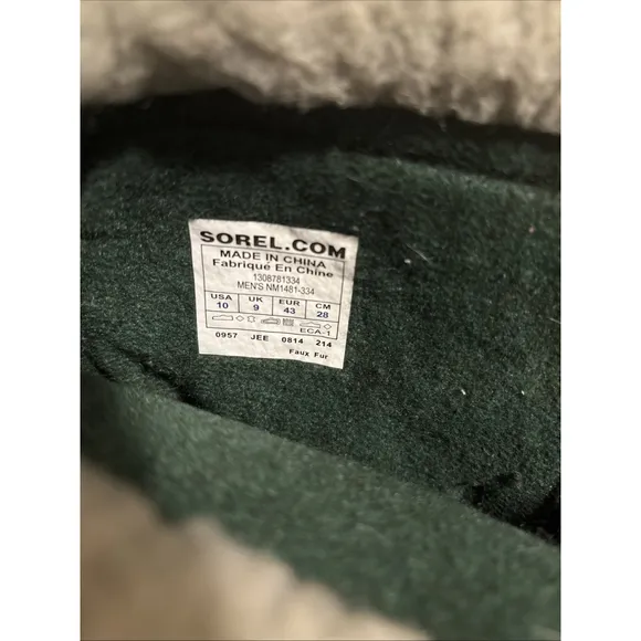 Sorel Caribou Boots Waterproof Natural Rubber 100% Sheep Fur Lining- Size 10