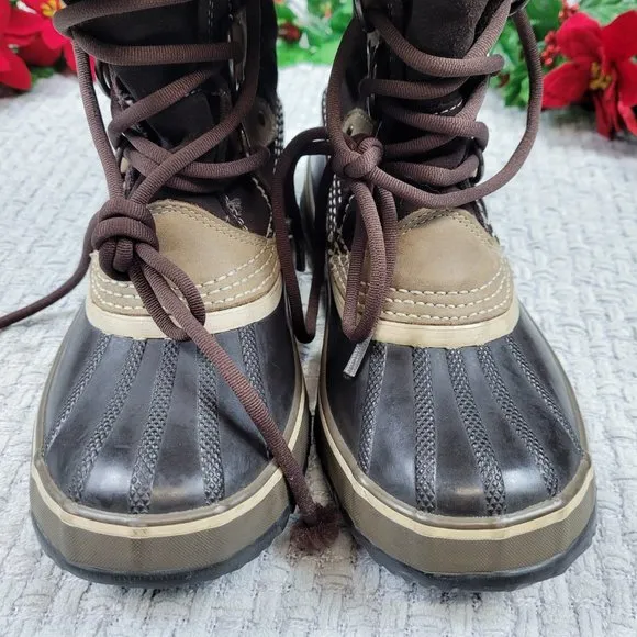 Sorel Joan of Arctic Brown Suede Leather Waterproof Winter Snow Boots