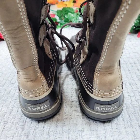 Sorel Joan of Arctic Brown Suede Leather Waterproof Winter Snow Boots