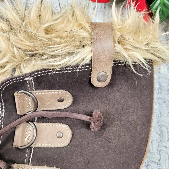 Sorel Joan of Arctic Brown Suede Leather Waterproof Winter Snow Boots